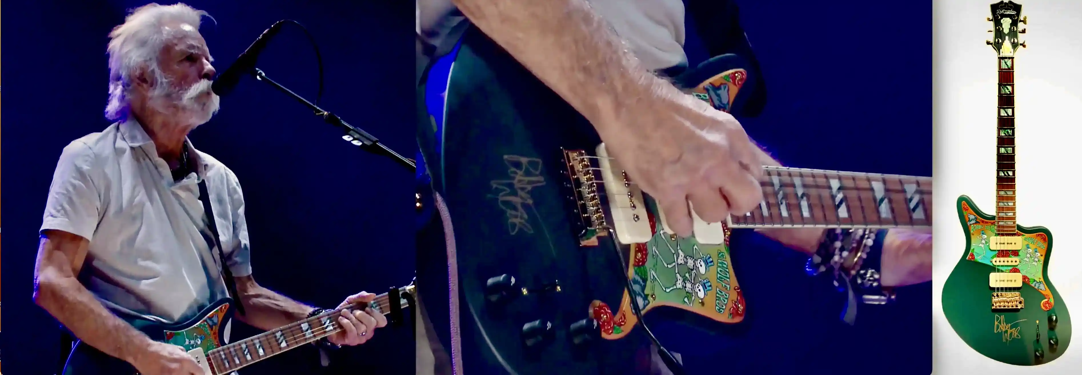 Bob Weir playing Nancy Elhallak painted guitar live at Denver show
